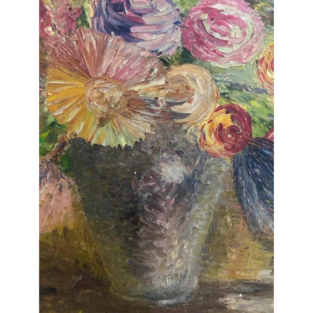 R Poirot, Bouquet, 1950s, Oil on Canvas For Sale - Image 10 of 16