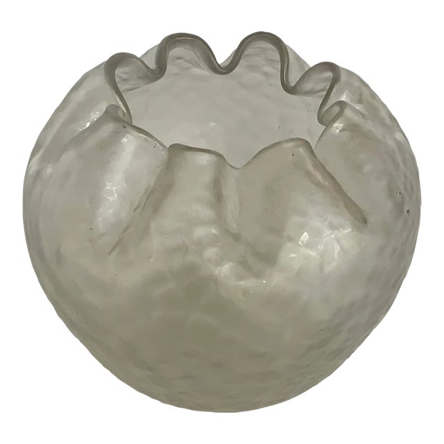 Antique Loetz Small Textured Pinched Art Glass Vase For Sale