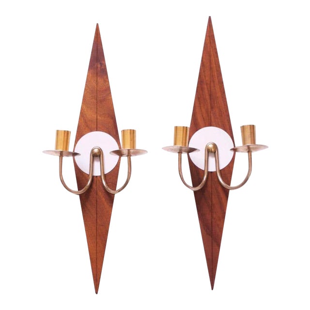 Mid Century Modern Diamond Candle Wall Sconces Candleholders