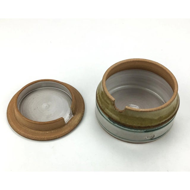 Ceramic Vintage Hand Thrown Stoneware Salt Cellar Sugar Bowl For Sale - Image 7 of 12