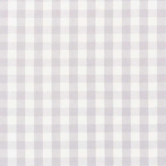 Schumacher Elton Cotton Check Fabric in Lilac For Sale