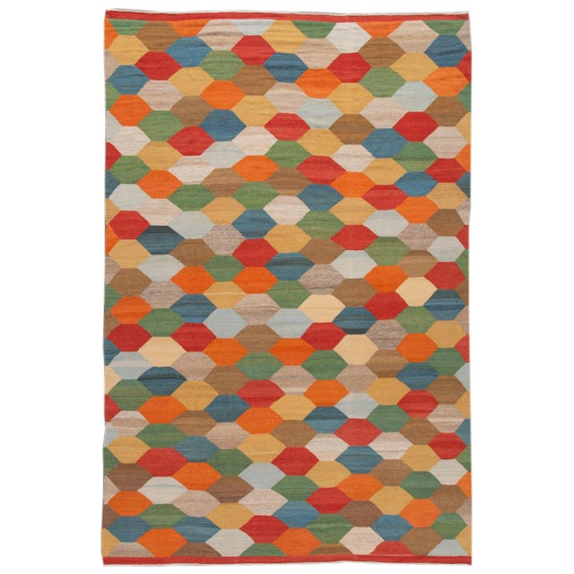 21st Century Modern Kilim Wool Rug For Sale - Image 13 of 13
