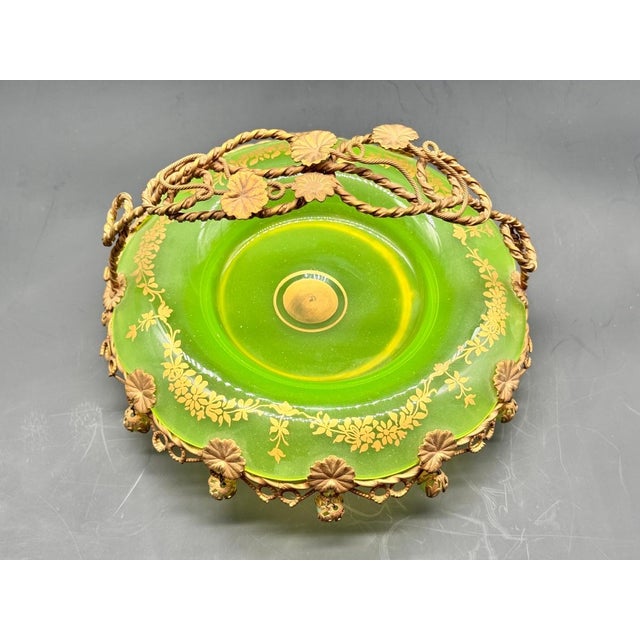 19th Century French Ouraline Centerpiece with Gilt Bronze Decoration For Sale - Image 5 of 13