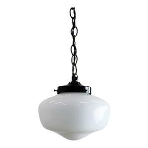 Art Deco Milk Glass Pendant Light