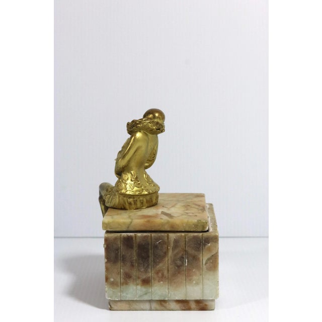 1930s Art Deco Pierette Sculpture on Marble Box After Sculptor Paul Phillipe For Sale - Image 9 of 10