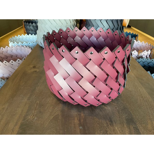 Luxury Leather Basket Hand Made in Italy By Nicole Sassaman