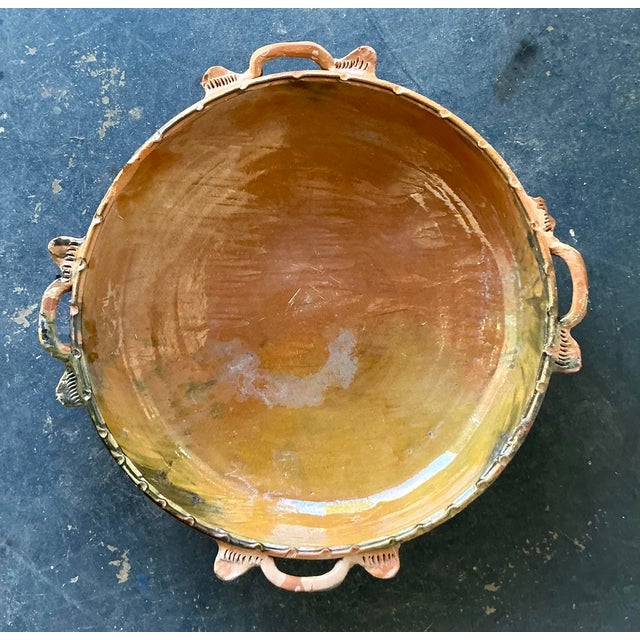 Farmhouse Vintage Boho Monumental Terracotta Bowl For Sale - Image 3 of 12