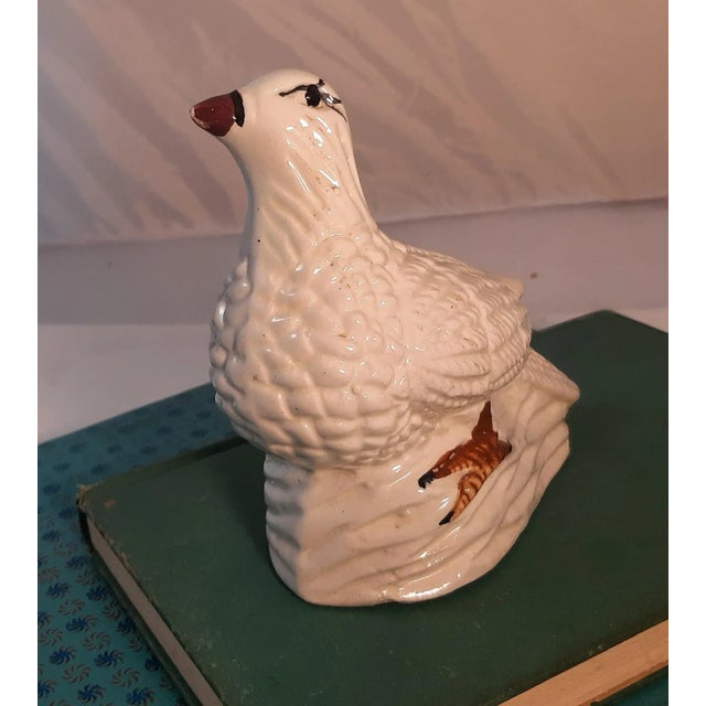 Vintage White Dove Bird Bank Pottery Figurine For Sale - Image 4 of 6