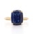 Metal Gia Certified 5.11 Carat Cushion Blue Sapphire 14k Yellow Gold Solitaire Ring, Size 7 For Sale - Image 7 of 10