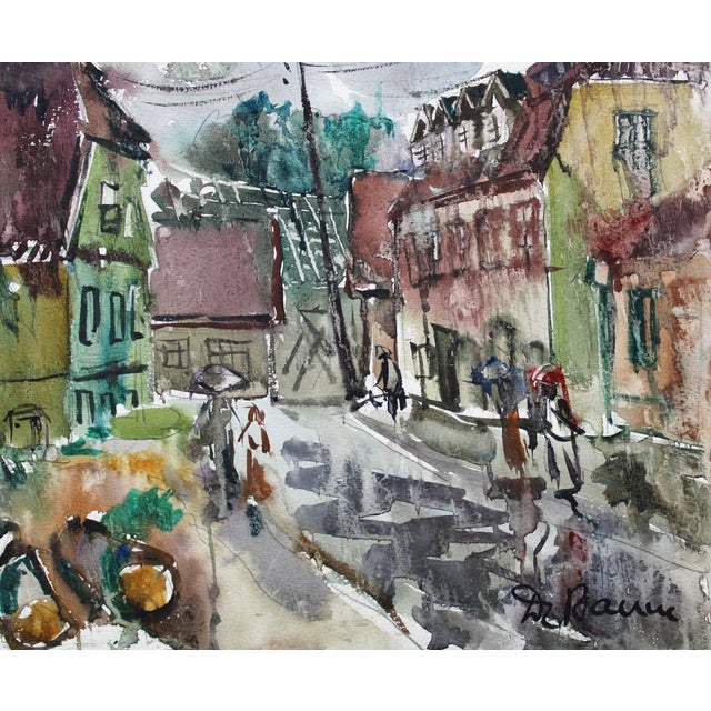 Dzidra Bauma, In a Small Town, 1969, Watercolor For Sale - Image 4 of 7