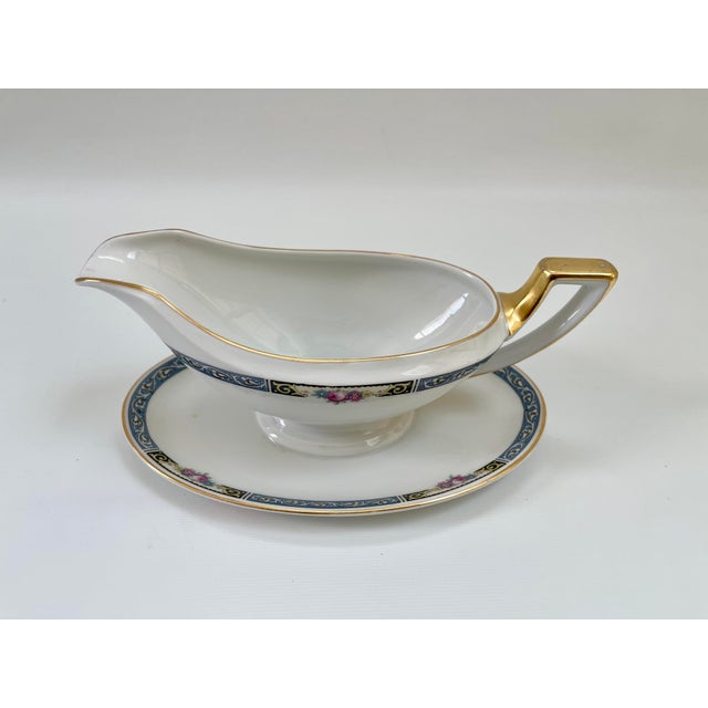 Vintage Gilt Art Deco Style Bavarian Porcelain Gravy Boat For Sale In Boston - Image 6 of 8