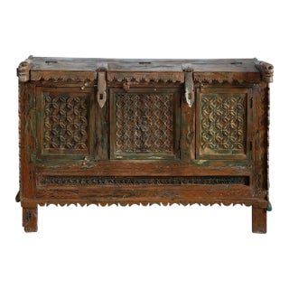 1920s Antique Carved Accent Chest For Sale
