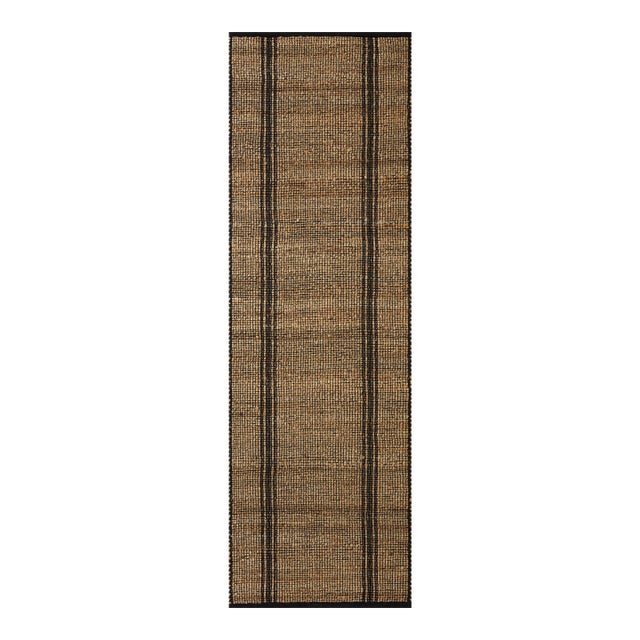 Angela Rose x Loloi Colton Natural / Black 2'-6" x 8'-0" Runner Rug For Sale