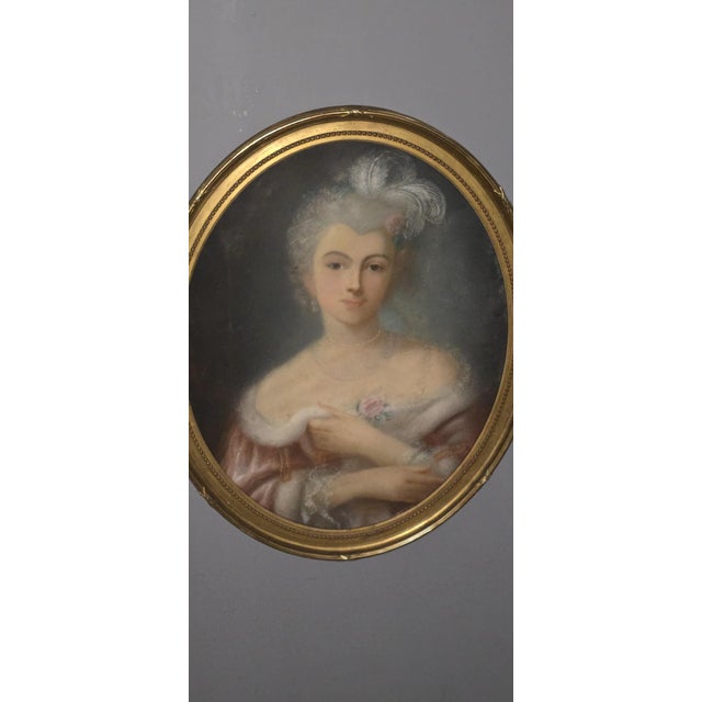 Mid 19th Century Large Portraits, 1850s, Pastel Drawings, Framed, Set of 2 For Sale - Image 5 of 6