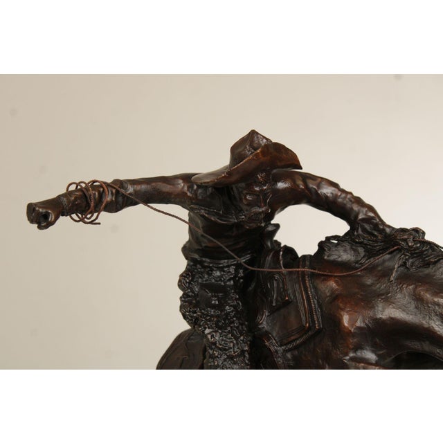 Frederic Remington Bronze Statue, 'Wooly Chaps' For Sale - Image 9 of 12