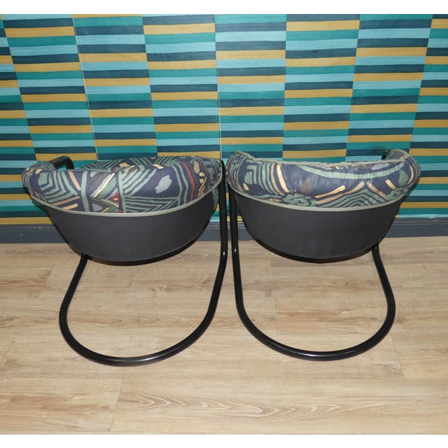 Metal Cantilever Chairs with Washable Upholstered Covers, 1990s, Set of 2 For Sale - Image 3 of 15