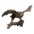 Vintage Solid Brass Eagle Sculpture on Branch Pedestal Base, 19" Wingspan For Sale