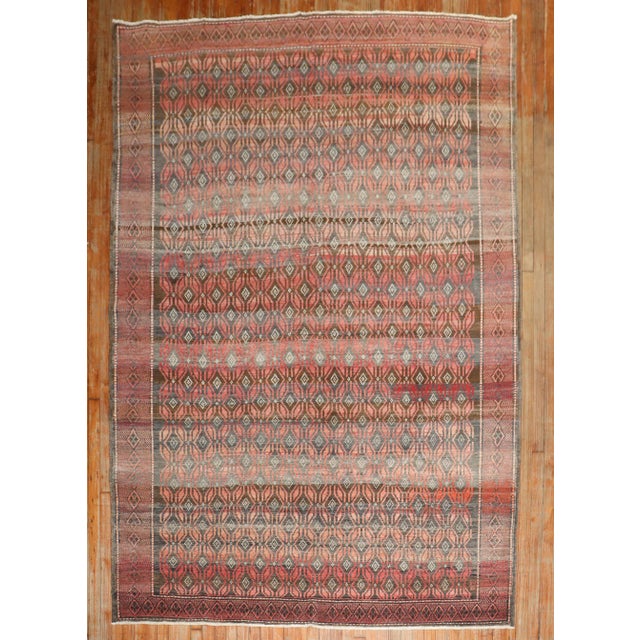 Mid 20th Century Vintage Zabihi Collection Tribal Turkish Rug - 6'8" x 9'4" For Sale - Image 5 of 12