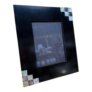 Tommaso Barbi Black Picture Frame With Mother-of-Pearl Accents For Sale
