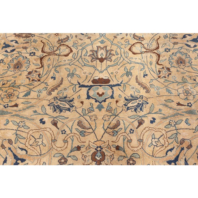 Antique Persian Tabriz Floral Handmade Wool Rug For Sale - Image 9 of 9