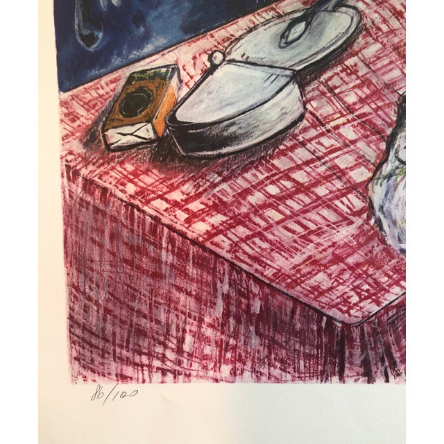 Shaoul Smira, 1980's Large Modernist Israeli Film Noir Figures Lithograph Neo-Expressionism, 1985 For Sale - Image 4 of 8