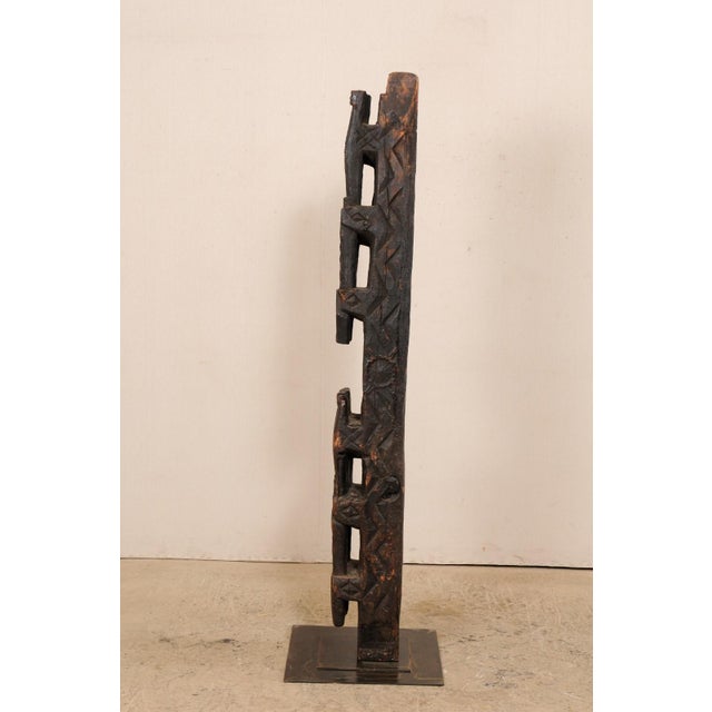 Early 20th Century Central Asian Carved Wood Beam on Stand For Sale - Image 9 of 11