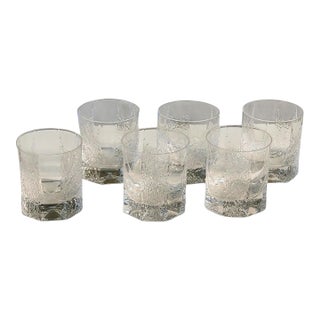 1970s Shot Glasses Iittala Timo Sarpaneva Kalinka Brutalist Rock Crystal - Set of 6 For Sale