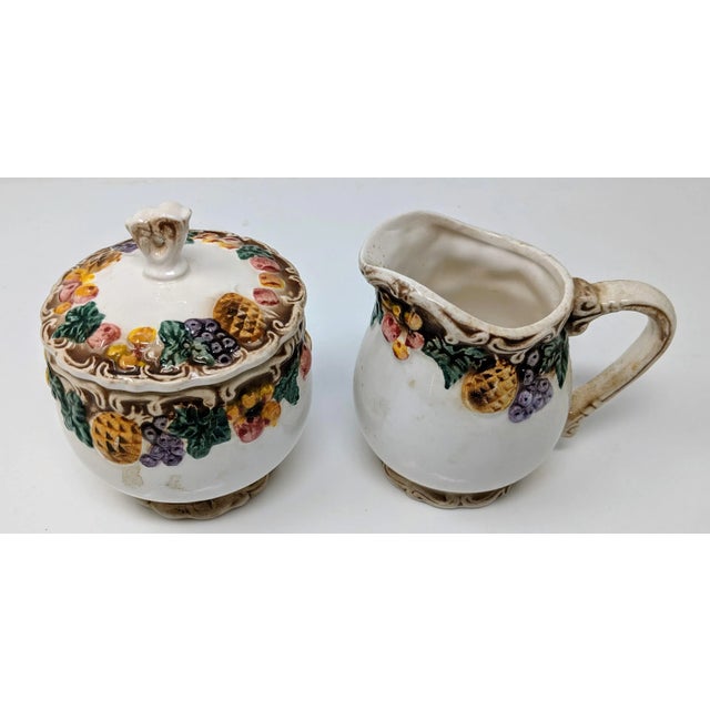 Antique White Vintage 1950s European Ceramic Sugar and Creamer Set - Two (2) Pieces For Sale - Image 8 of 11