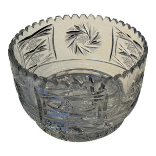 1990s Bohemian Crystal Bowl For Sale