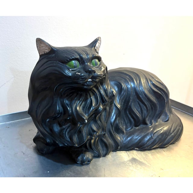 Black Ceramic Cat Statue For Sale - Image 6 of 6