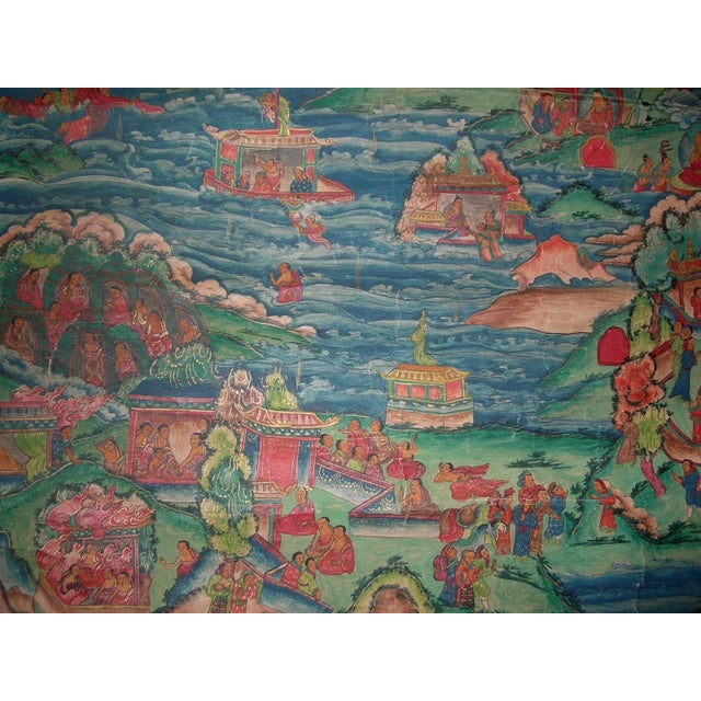 Purple Antique Buddhist Thangka Textile For Sale - Image 8 of 11