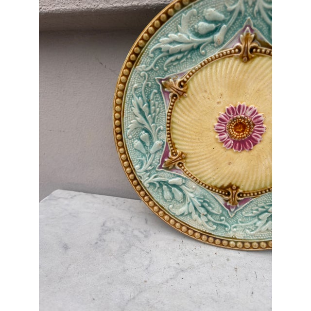 French Country 19th Century French Majolica Plate For Sale - Image 3 of 4