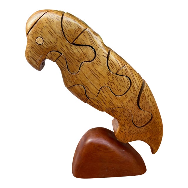 1970s Wooden Carved Bird Puzzle For Sale