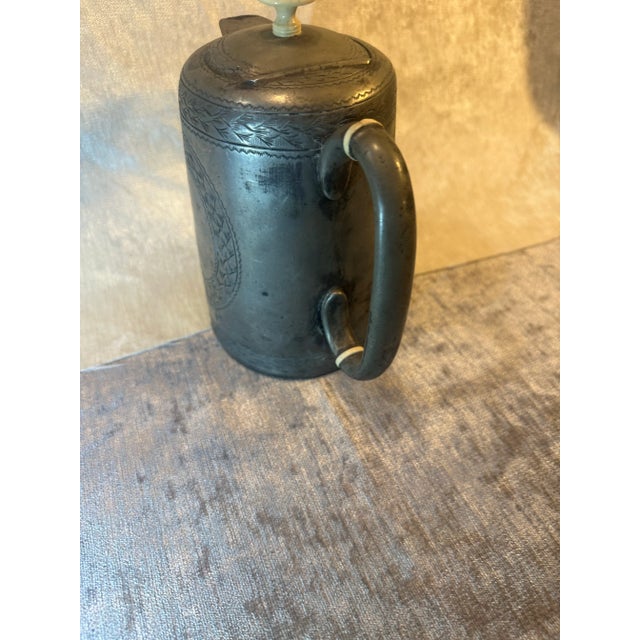Victorian Antique Pewter Coffee/Tea Pot Kettle For Sale - Image 3 of 12