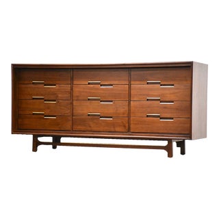 Refinished Walnut Dresser by Cavalier For Sale