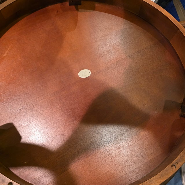 Mid 20th Century Mid 20th Century Baker Furniture Round Fruit Wood and Mahogany Bronze Mounts Claw Feet Gueridon Side Tables - Set of 2 For Sale - Image 5 of 18