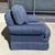 Late 20th Century Custom Upholstered Blue Club Chair For Sale - Image 4 of 9