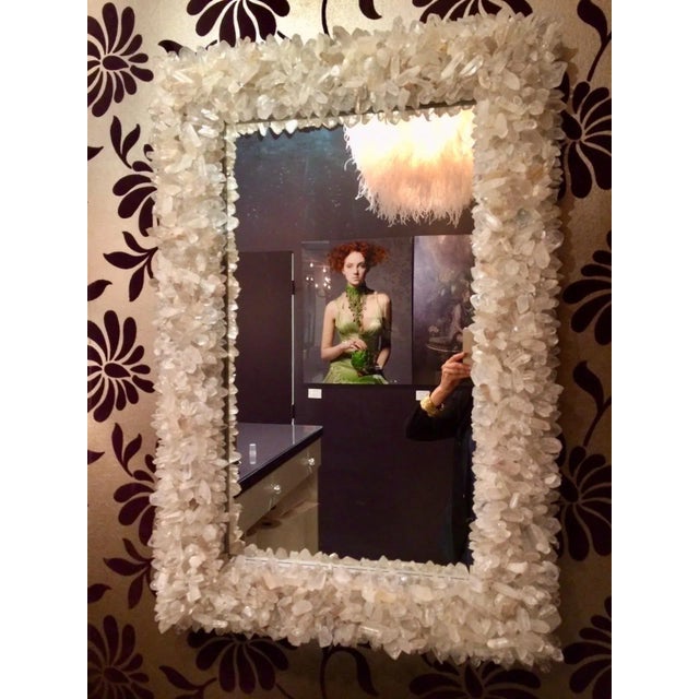 Marjorie Skouras Designs New Wave Rock Crystal Mirror, 20"x26" For Sale - Image 6 of 12