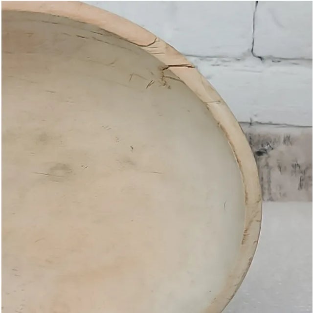 Wood Mid-Century Modern Wooden Large Hand Carved Dough/Salad Bowl For Sale - Image 7 of 12