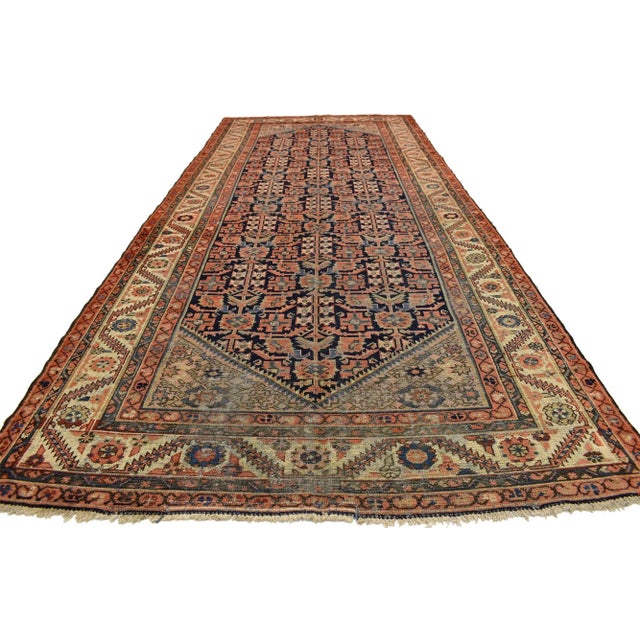 Mid-Century Modern Vintage Persian Malayer Gallery Rug, Wide Hallway Runner - 04'09 X 11'04 For Sale - Image 3 of 7