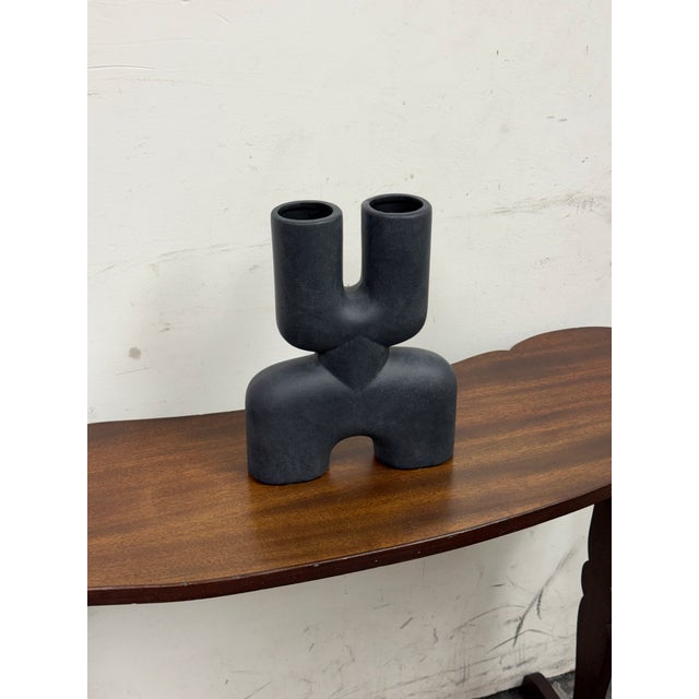 Mid-Century Modern 101 Copenhagen Cobra Double Mini Vase, Black For Sale - Image 3 of 12