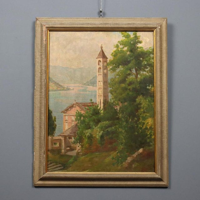 Giuseppe Viviani, Church of Molina, Oil on Panel, Framed For Sale - Image 10 of 10