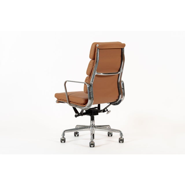 Eames for Herman Miller Aluminum Group Soft Pad Brown Office Chair For Sale - Image 12 of 12