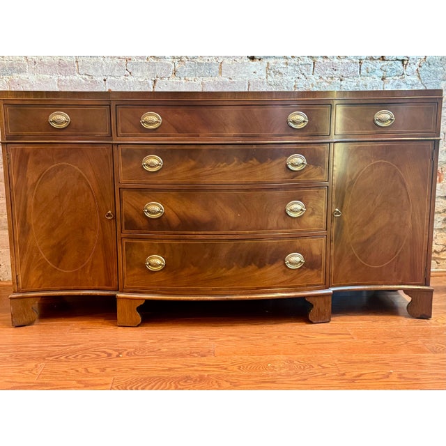 Brown Vintage Baker Serpentine Buffet For Sale - Image 8 of 9