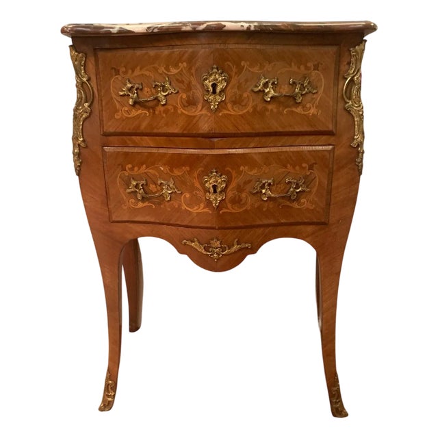 Small Curved Chest of Drawers in Veneered Wood For Sale