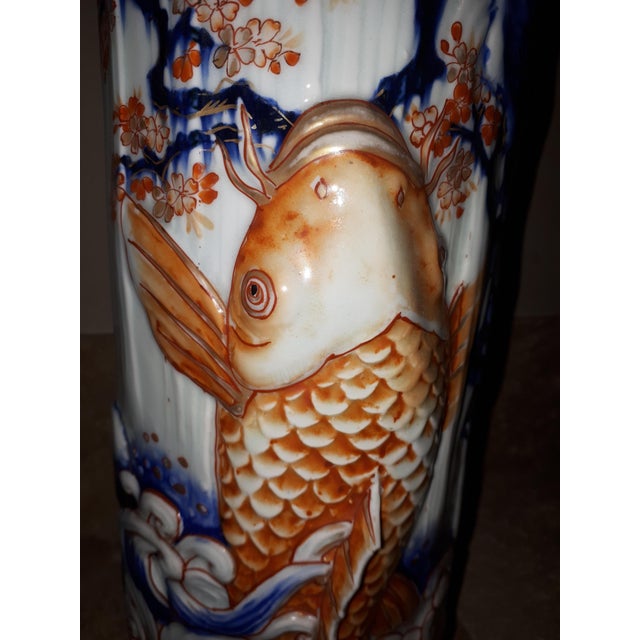 Arita Porcelain Vases with Carps Decoration, Japan, Set of 2 For Sale - Image 12 of 18