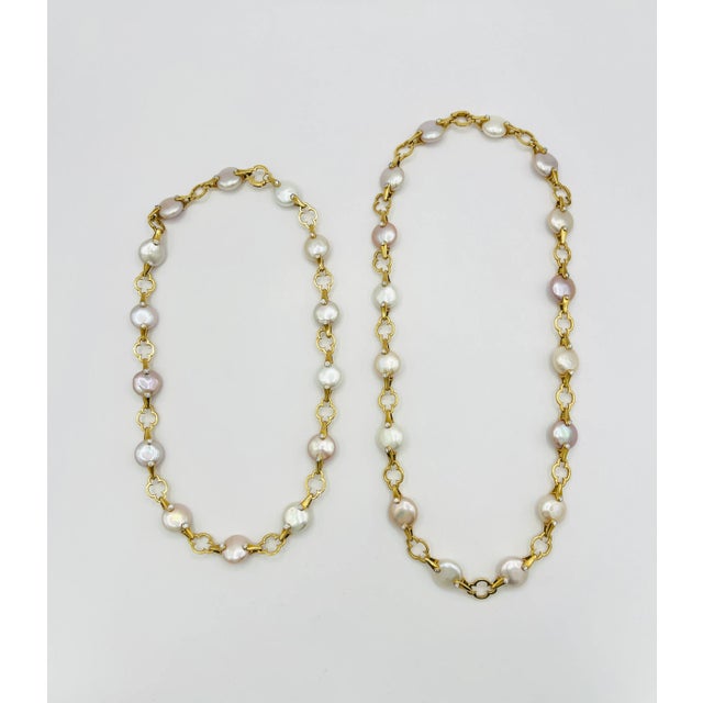 Estate Valentin Magro Fresh Water Cultured Pearls & Round Diamond Necklace For Sale - Image 11 of 11