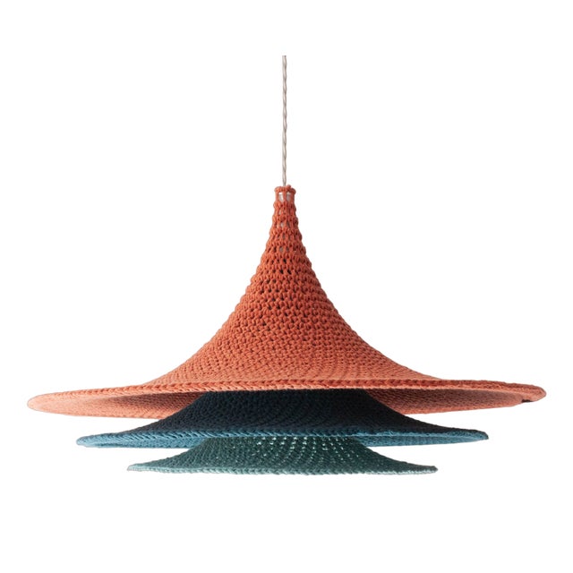 Color Layers Handmade Crochet Lamp by Com Raiz For Sale