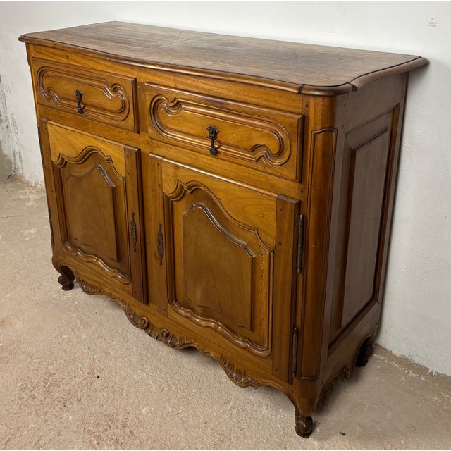 French Provincial Oak Server Cabinet With Sliding Shelves, Early 20th Century For Sale - Image 6 of 15