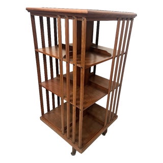 Walnut Rotating Bookcase, 20th Century For Sale